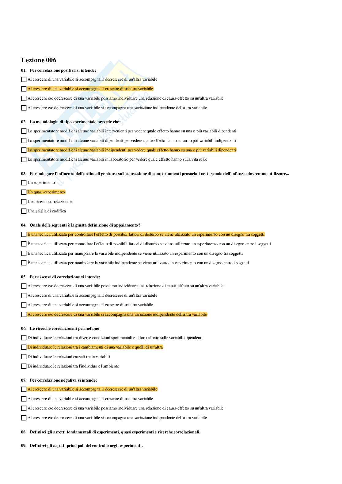 Paniere di Psicologia dello sviluppo e psicologia dell'educazione - Risposte multiple (2026) Pag. 11