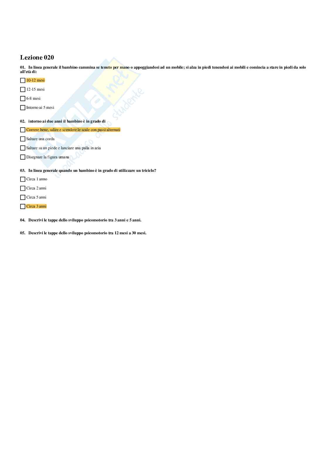 Paniere di Psicologia dello sviluppo e psicologia dell'educazione - Risposte multiple (2026) Pag. 31