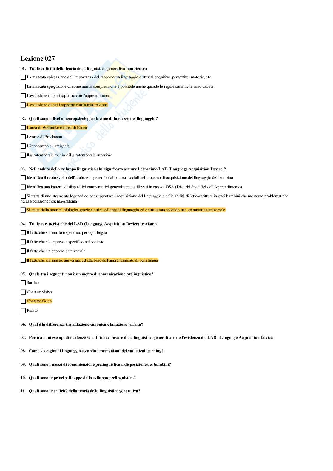 Paniere di Psicologia dello sviluppo e psicologia dell'educazione - Risposte multiple (2026) Pag. 41