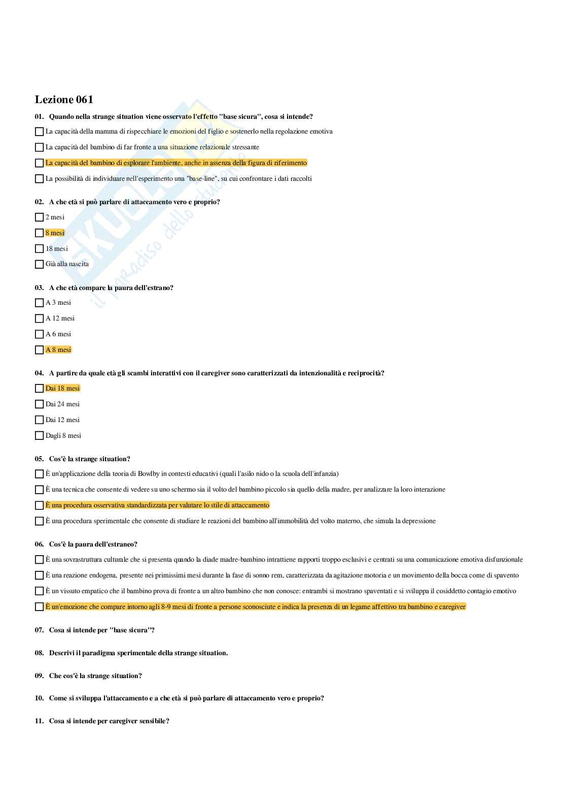 Paniere di Psicologia dello sviluppo e psicologia dell'educazione - Risposte multiple (2026) Pag. 86