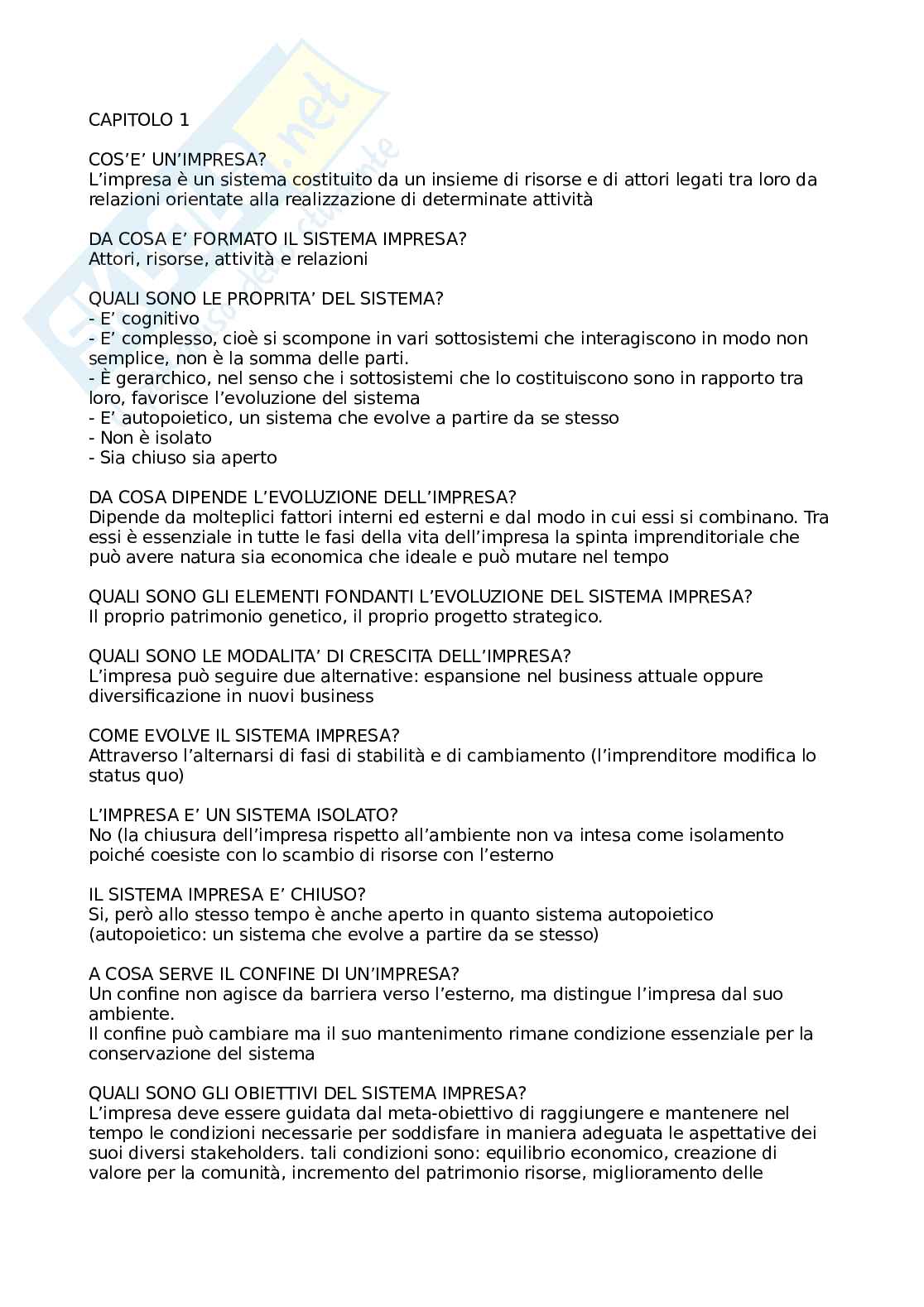 Riassunto Economia e Gestione delle Imprese Design Oriented Pag. 1