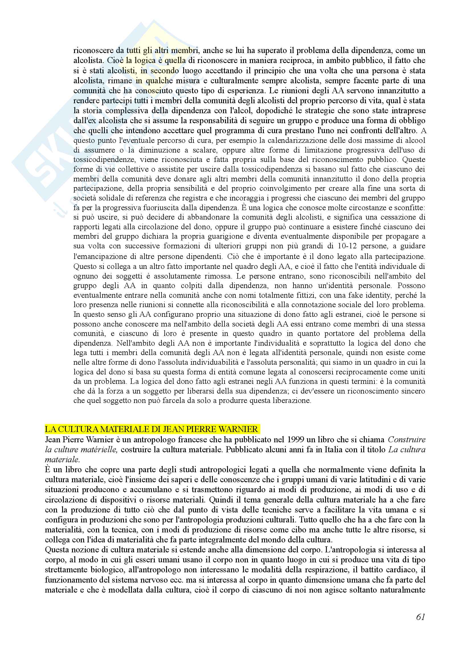 Appunti lezioni Antropologia culturale prof. Tiragallo Pag. 61