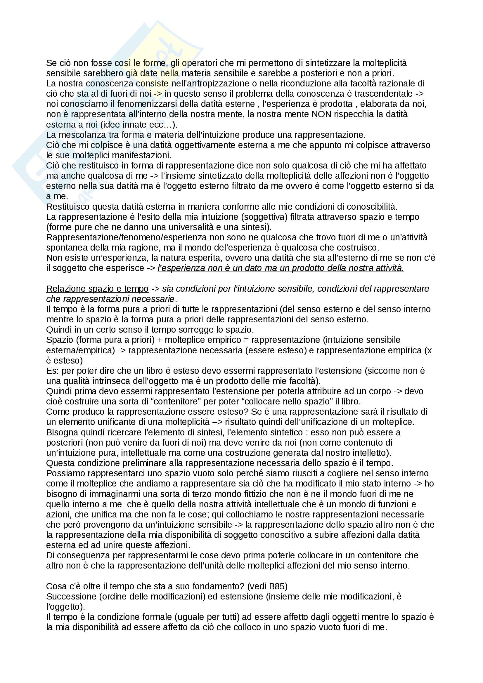 Critica Alla Ragion Pura Riassunto
