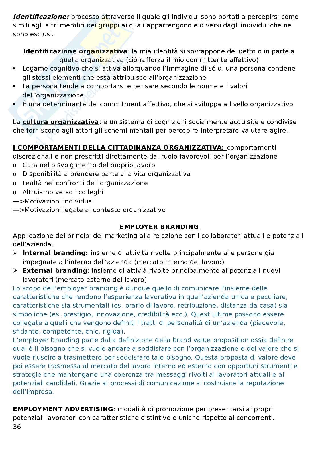 Organizzazione delle risorse umane Pag. 36