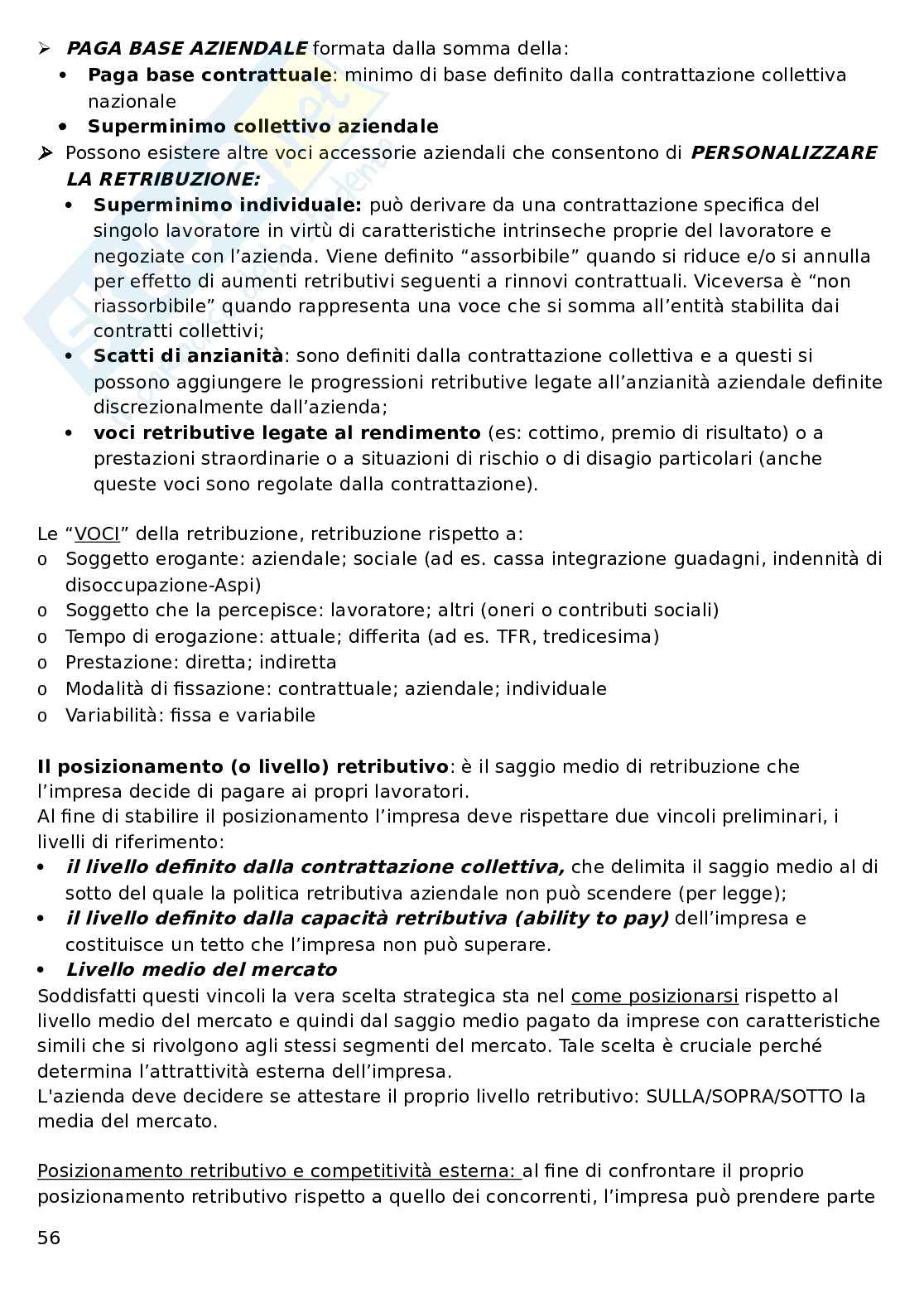 Organizzazione delle risorse umane Pag. 56