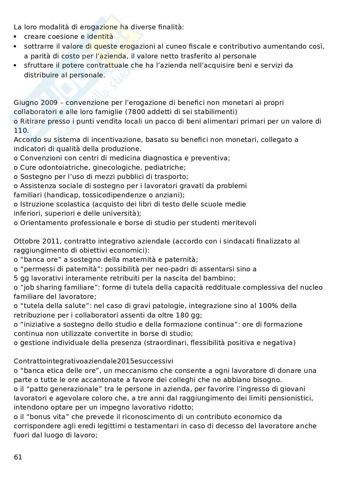 Organizzazione delle risorse umane Pag. 61