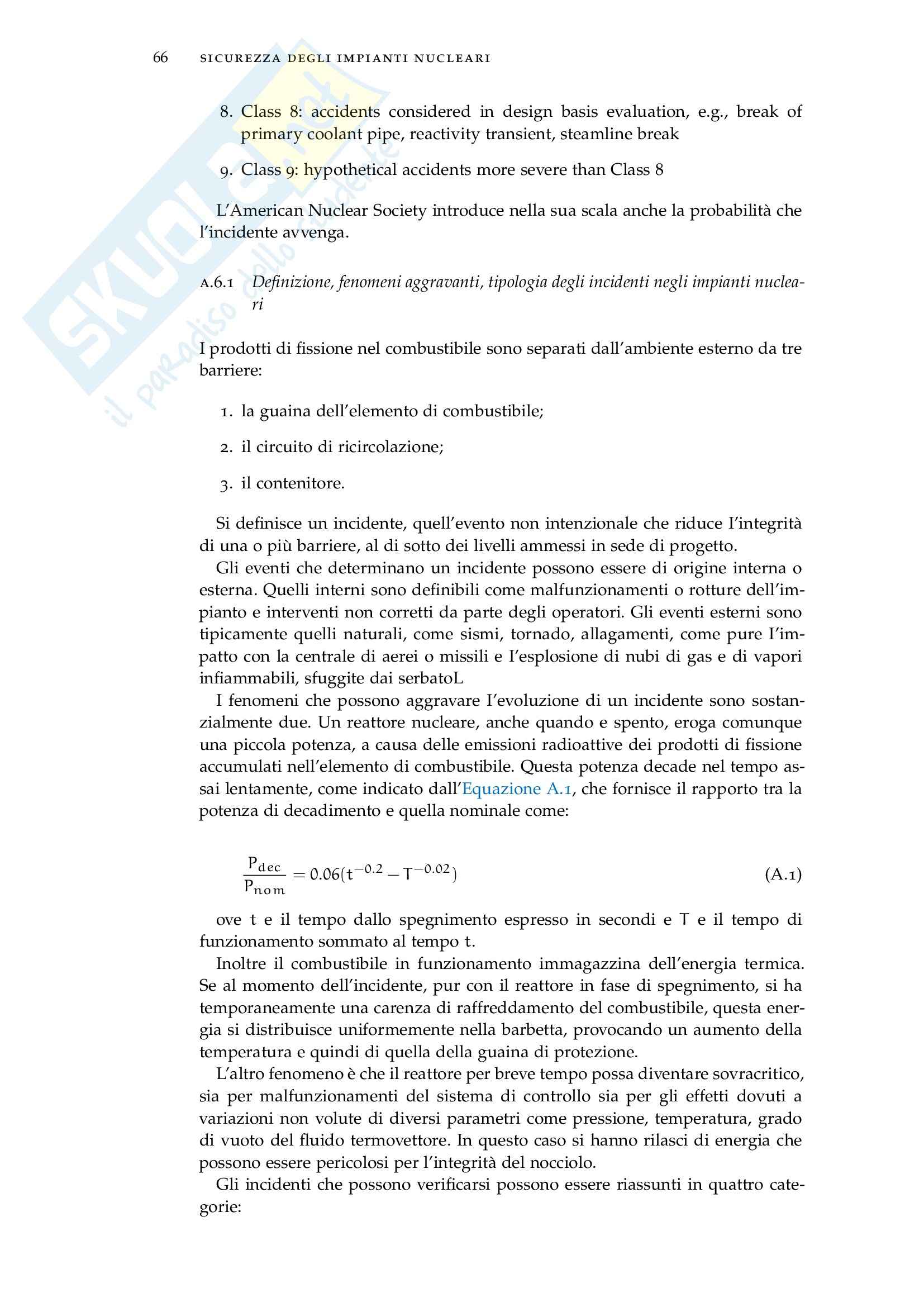 Complementi di centrali termoelettriche, nucleari e regolazione - centrali nucleari Pag. 76