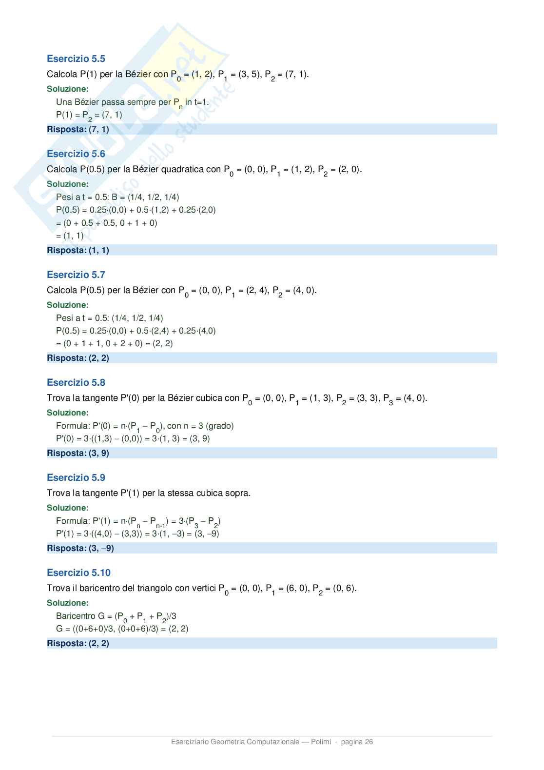 Eserciziario svolto Curve e superfici per il design Pag. 26