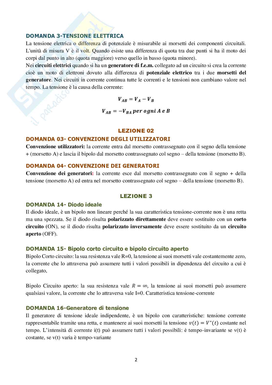 Domande aperte Elettrotecnica Pag. 2