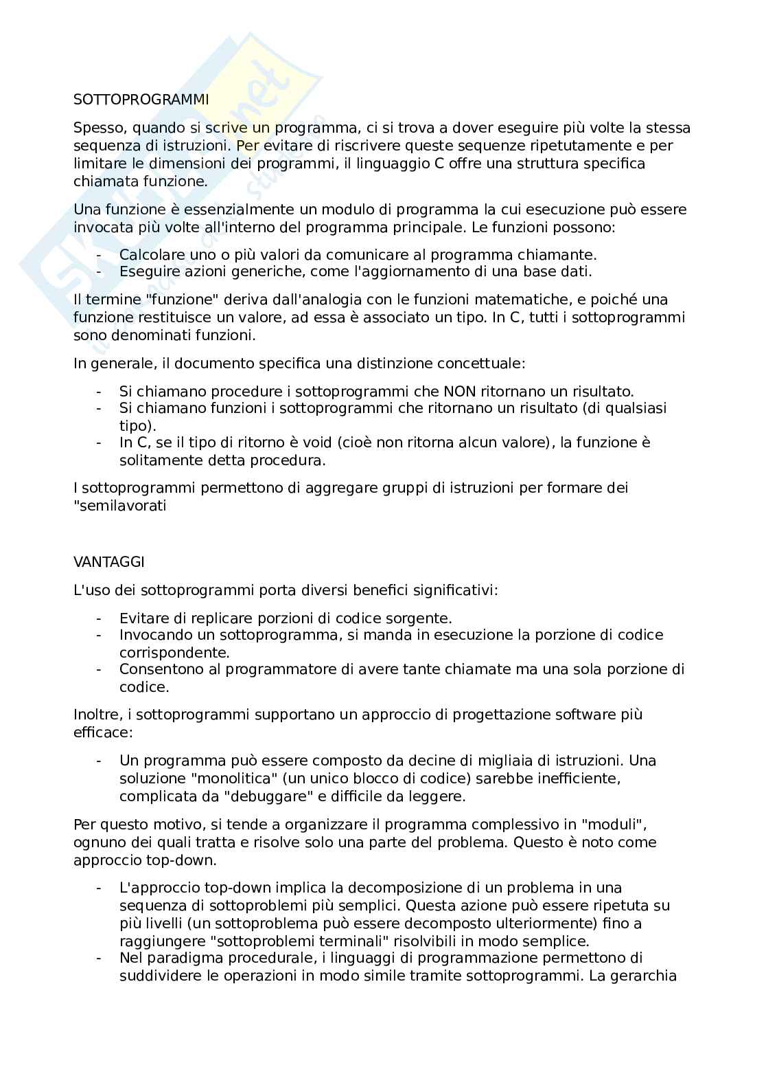 Sottoprogrammi Pag. 1