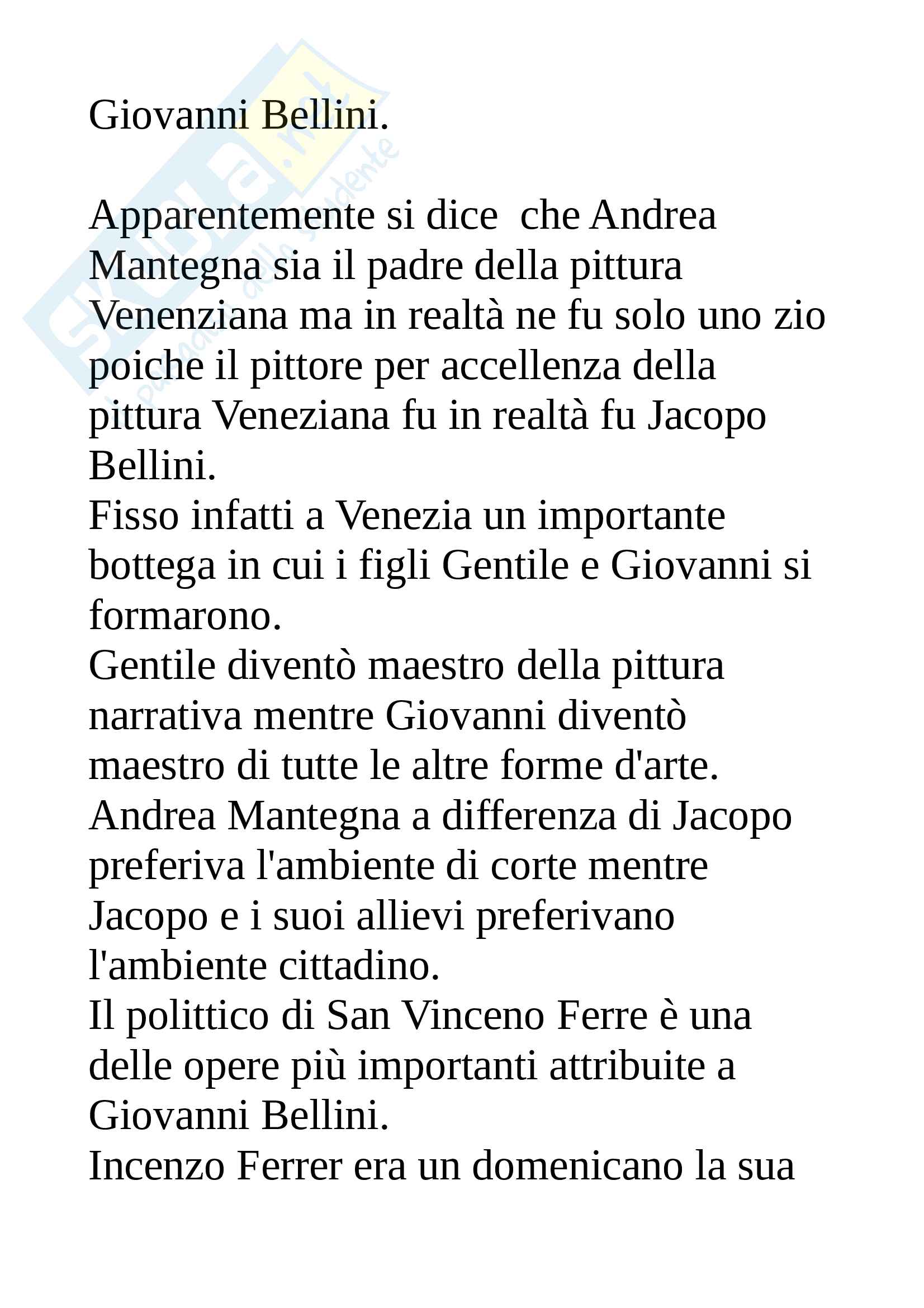 Bellini, storia dell'arte Pag. 1