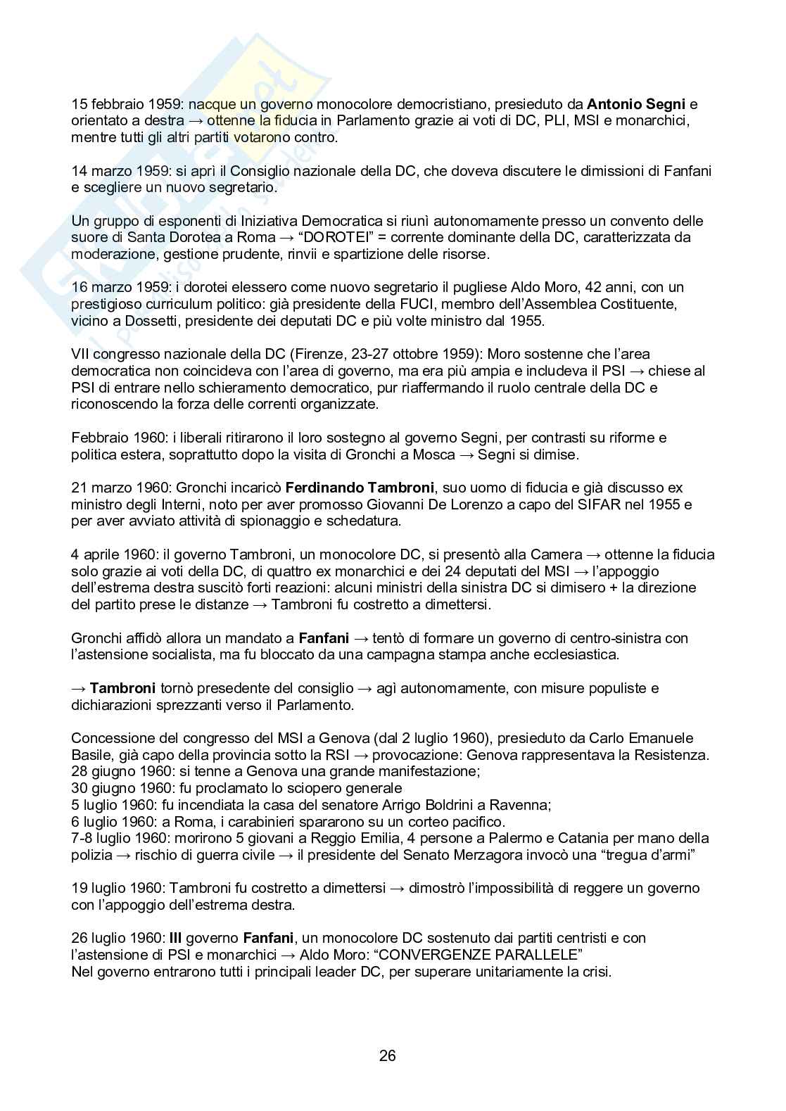 Storia dell'Italia repubblicana Pag. 26