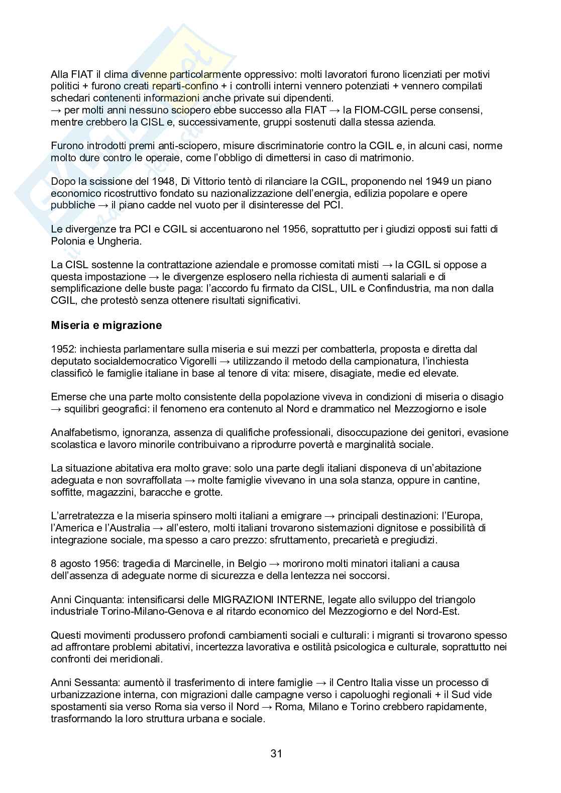 Storia dell'Italia repubblicana Pag. 31
