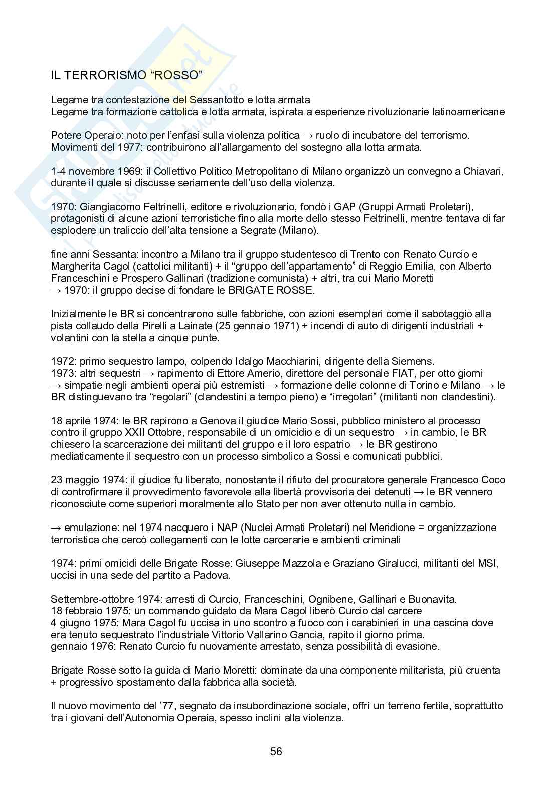 Storia dell'Italia repubblicana Pag. 56