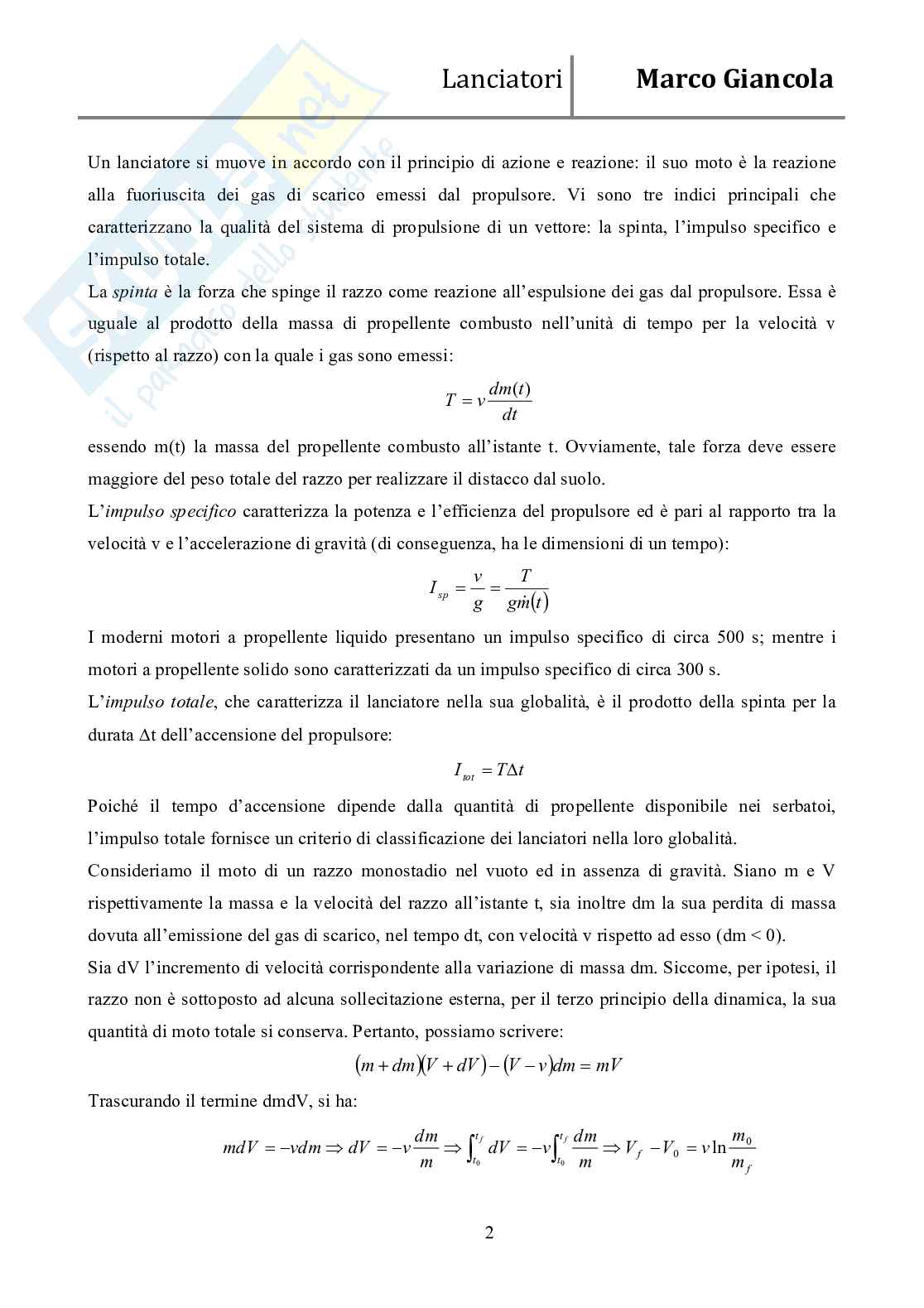 Lanciatori spaziali: componenti e funzionamento dei moderni razzi Pag. 2