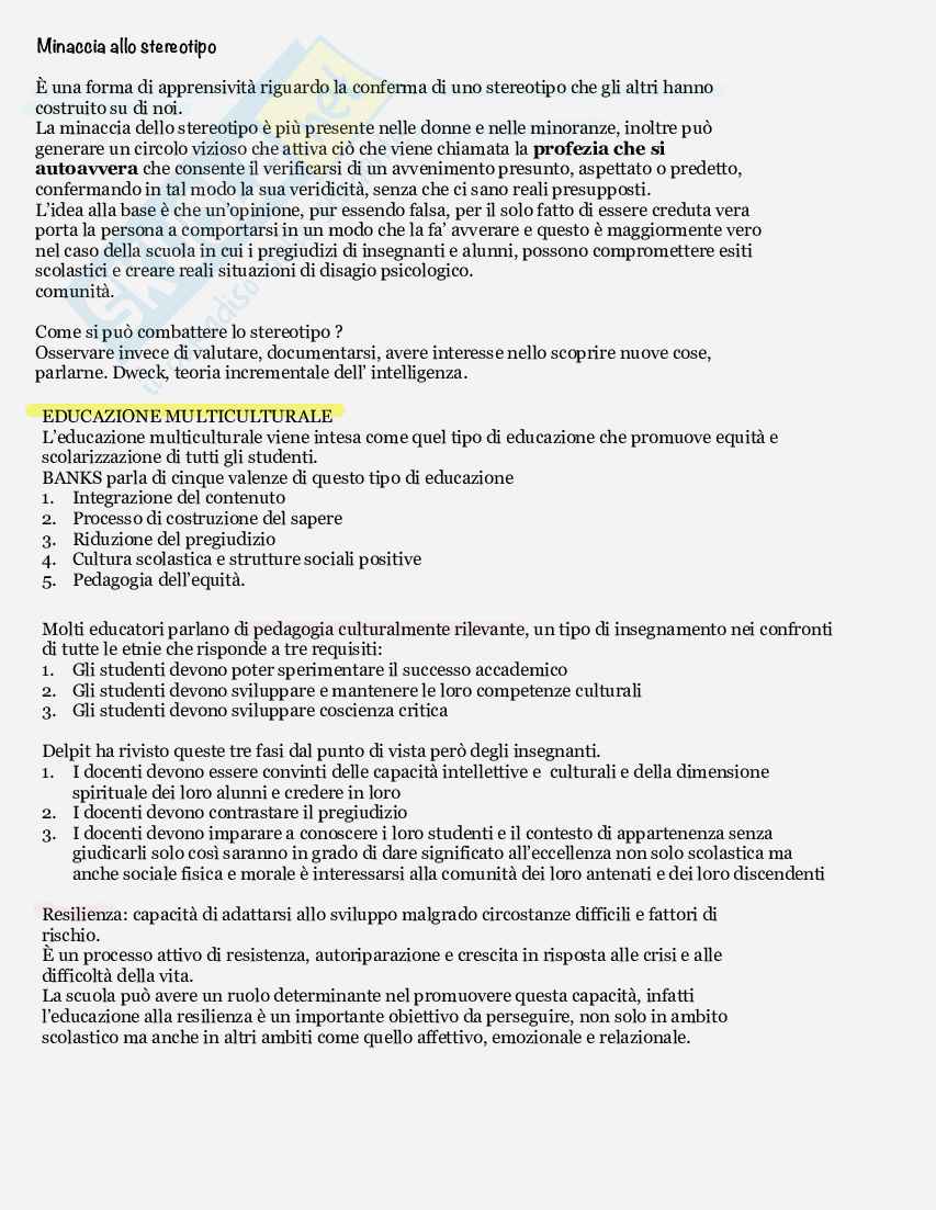 Esame Psicologia dell’educazione  Pag. 21