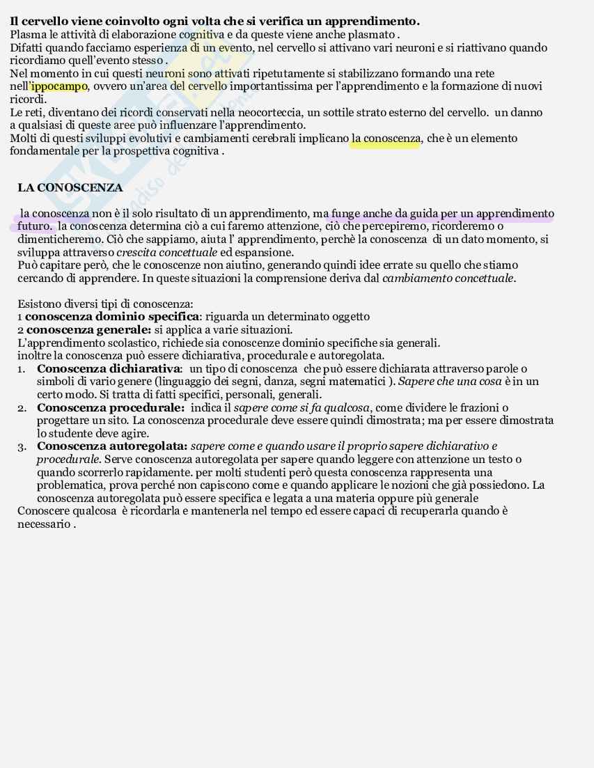 Esame Psicologia dell’educazione  Pag. 31