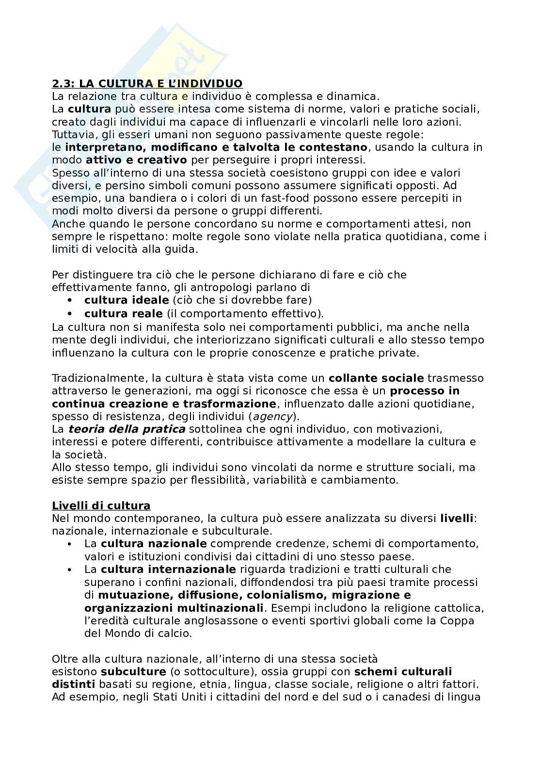 Riassunto esame Antropologia culturale, Prof. Parbuono Daniele, libro consigliato Antropologia culturale, Kottak Pag. 16