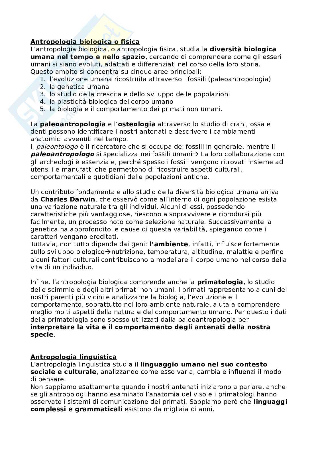 Riassunto esame Antropologia culturale, Prof. Parbuono Daniele, libro consigliato Antropologia culturale, Kottak Pag. 6