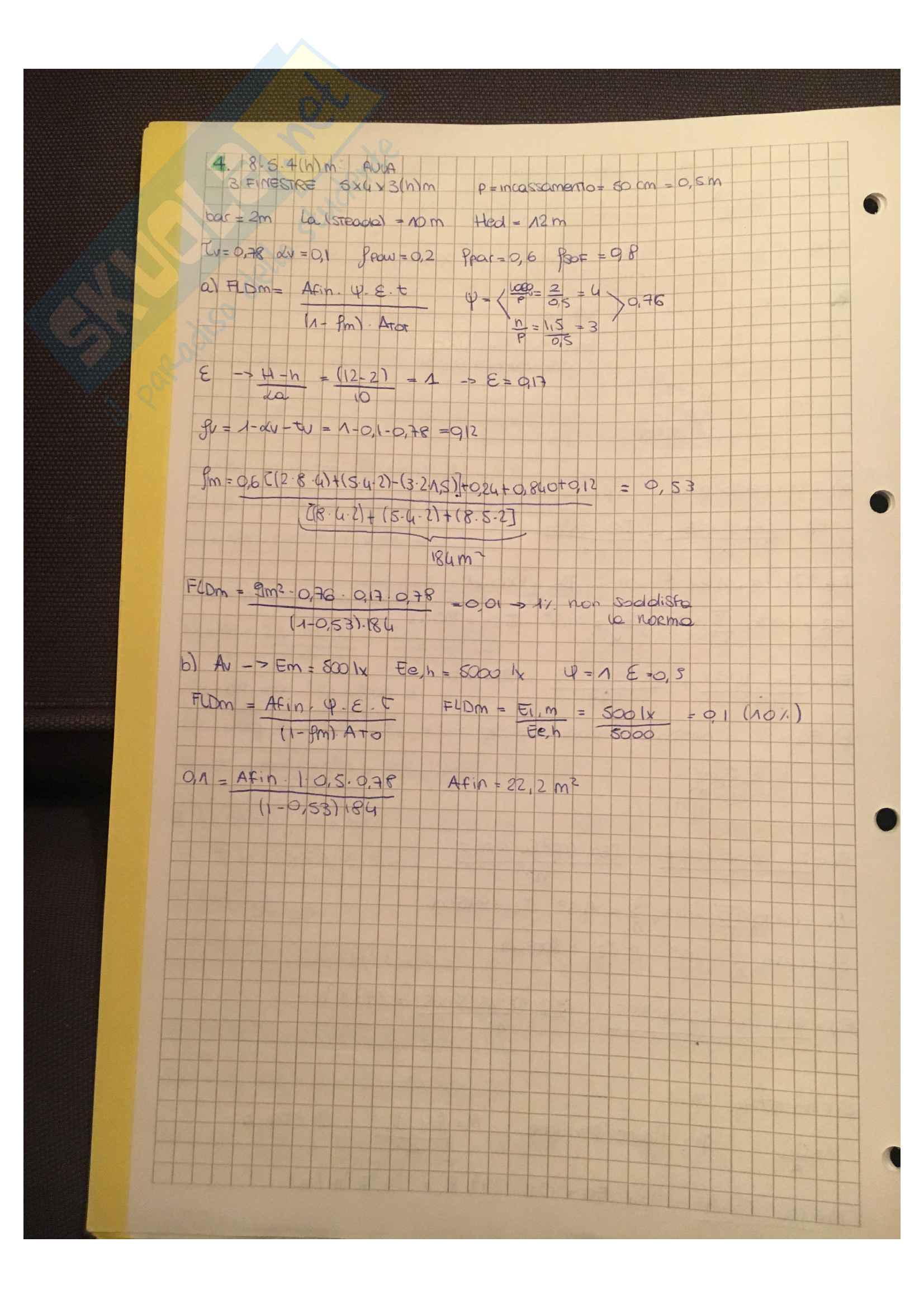 Fisica tecnica - Esercizi illuminotecnica Pag. 11