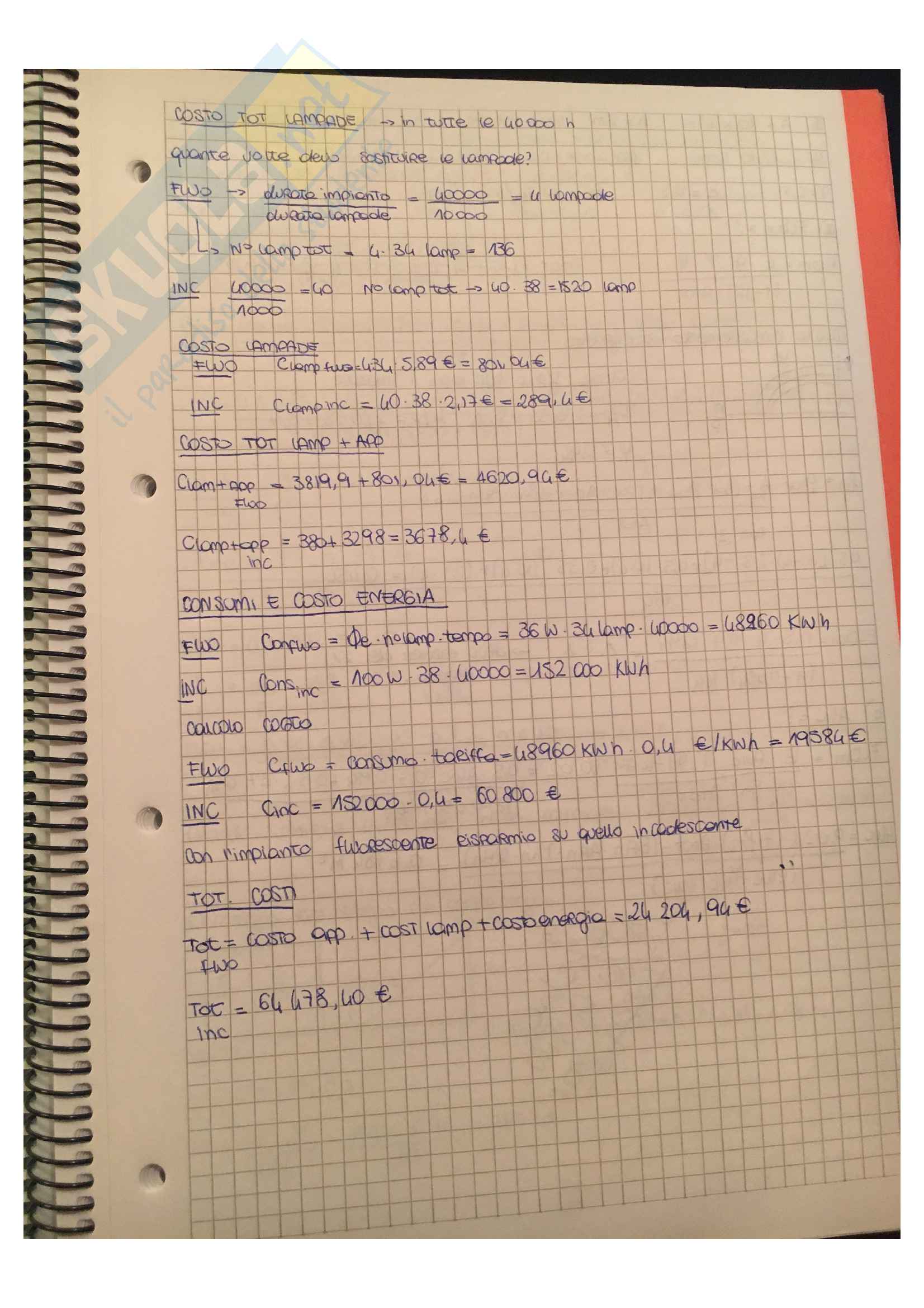 Fisica tecnica - Esercizi illuminotecnica Pag. 16