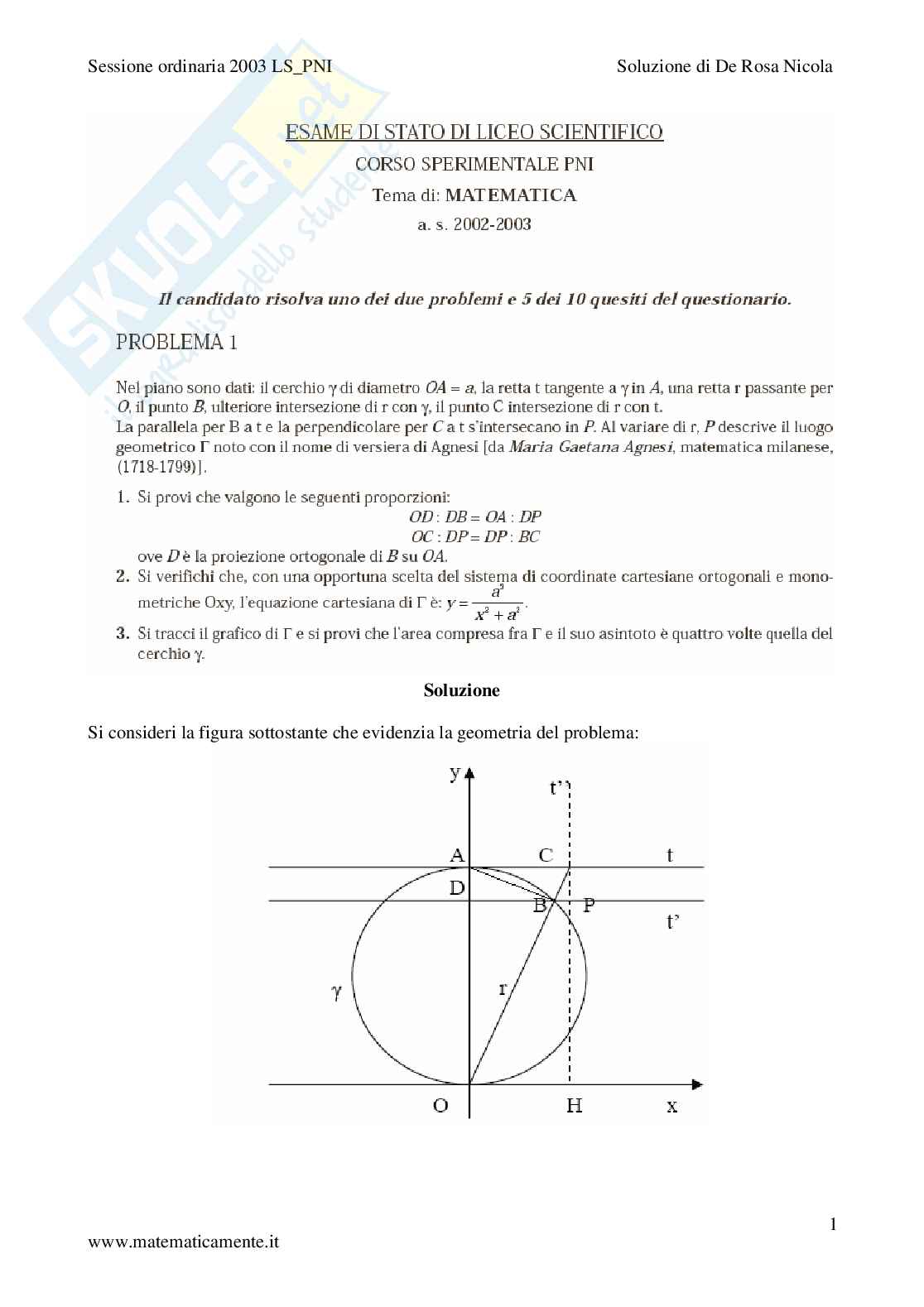 2003 - Liceo scientifico PNI Pag. 1