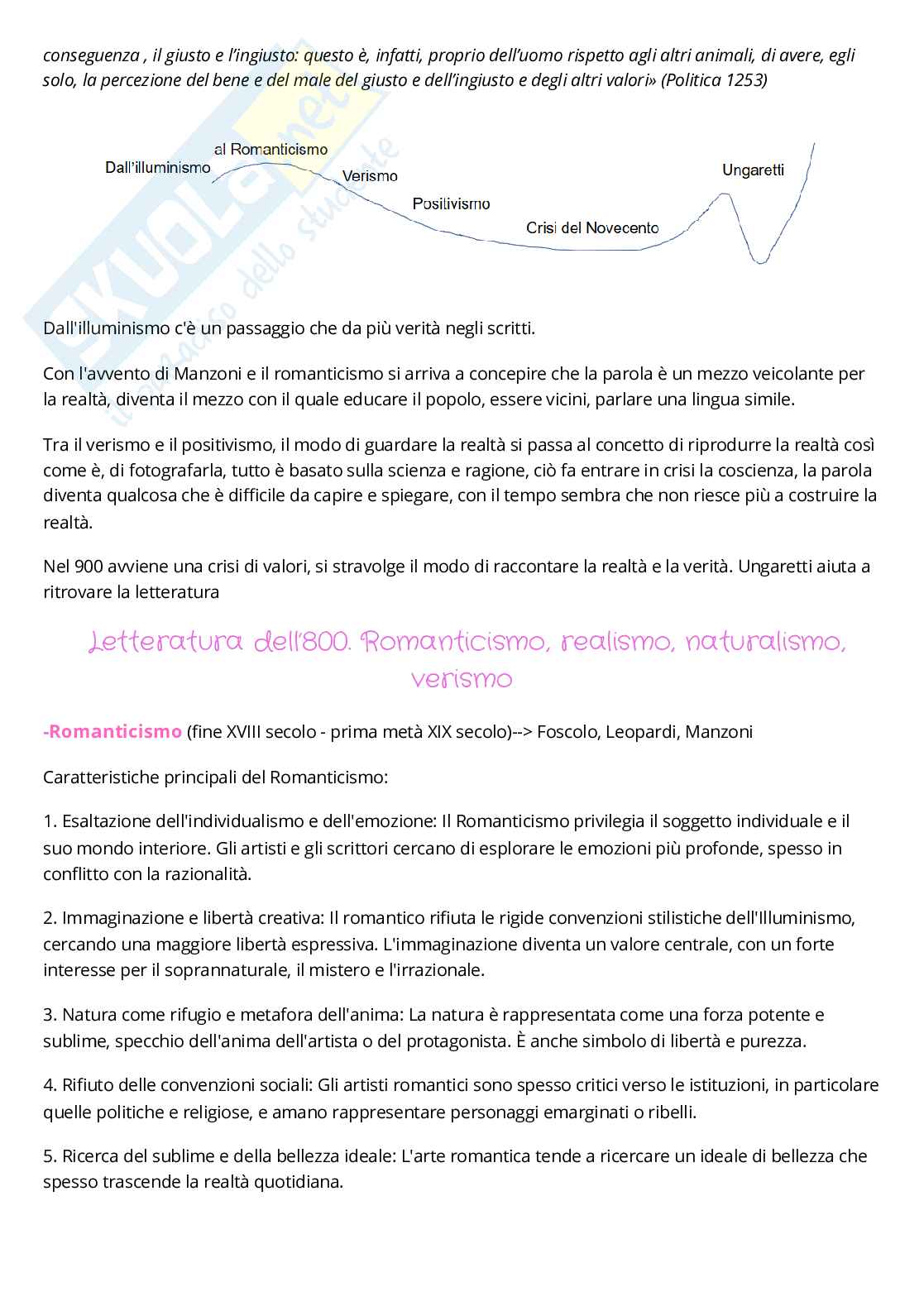 Appunti corso Forme dell'espressione letteraria, primo semestre Pag. 2