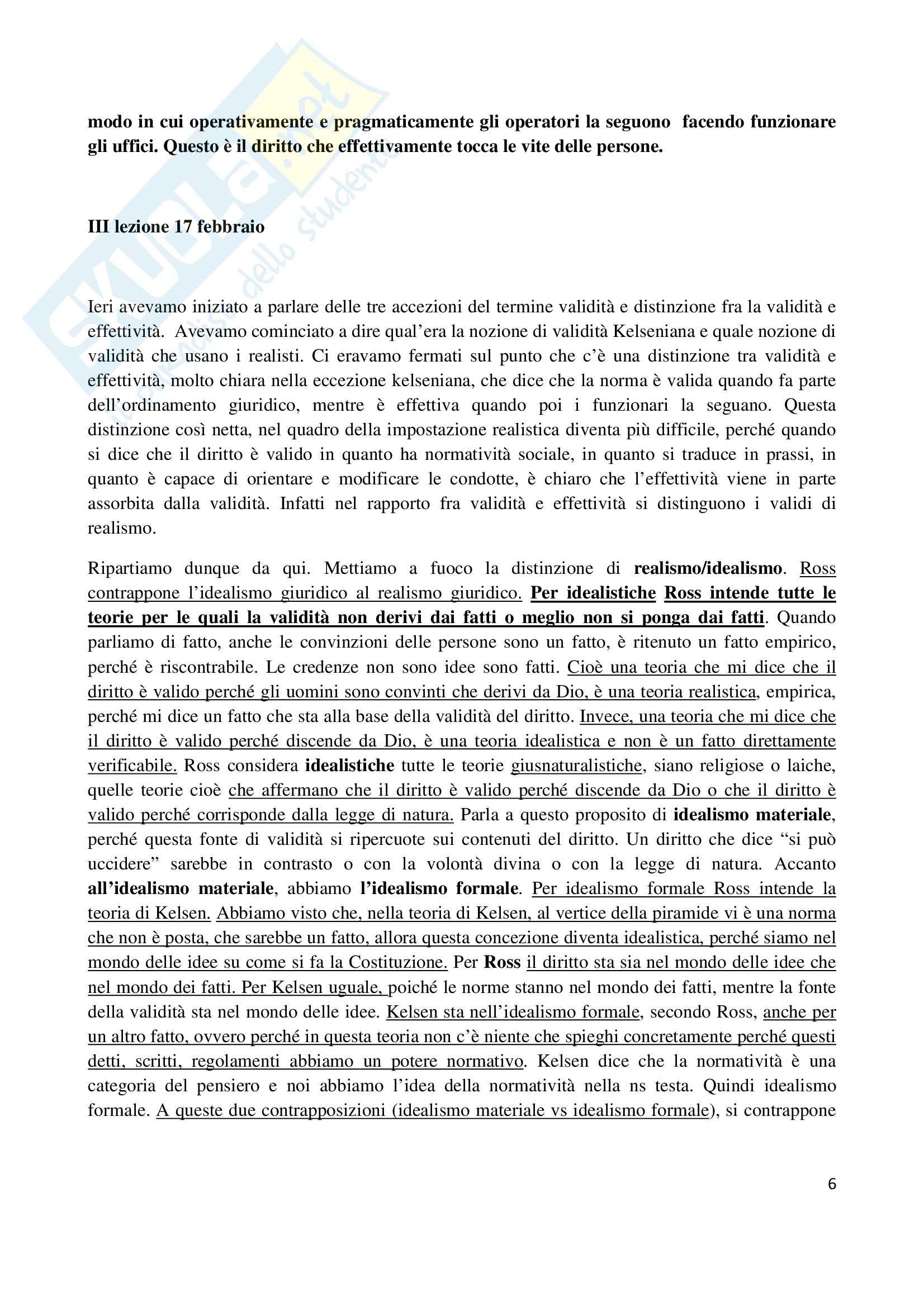Riassunto esame Filosofia del diritto, prof. Santoro, libro consigliato Filosofia del diritto, Ross Pag. 6