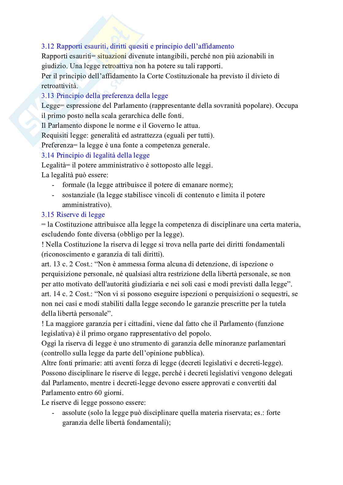 Riassunto esame Istituzioni di diritto pubblico, Prof. Spagnoli Federica, libro consigliato Diritto costituzionale, Pisaneschi Pag. 11