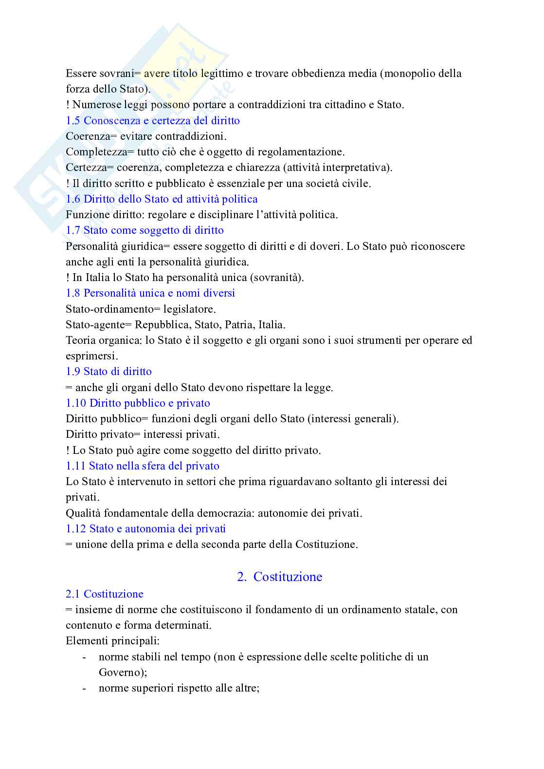Riassunto esame Istituzioni di diritto pubblico, Prof. Spagnoli Federica, libro consigliato Diritto costituzionale, Pisaneschi Pag. 2