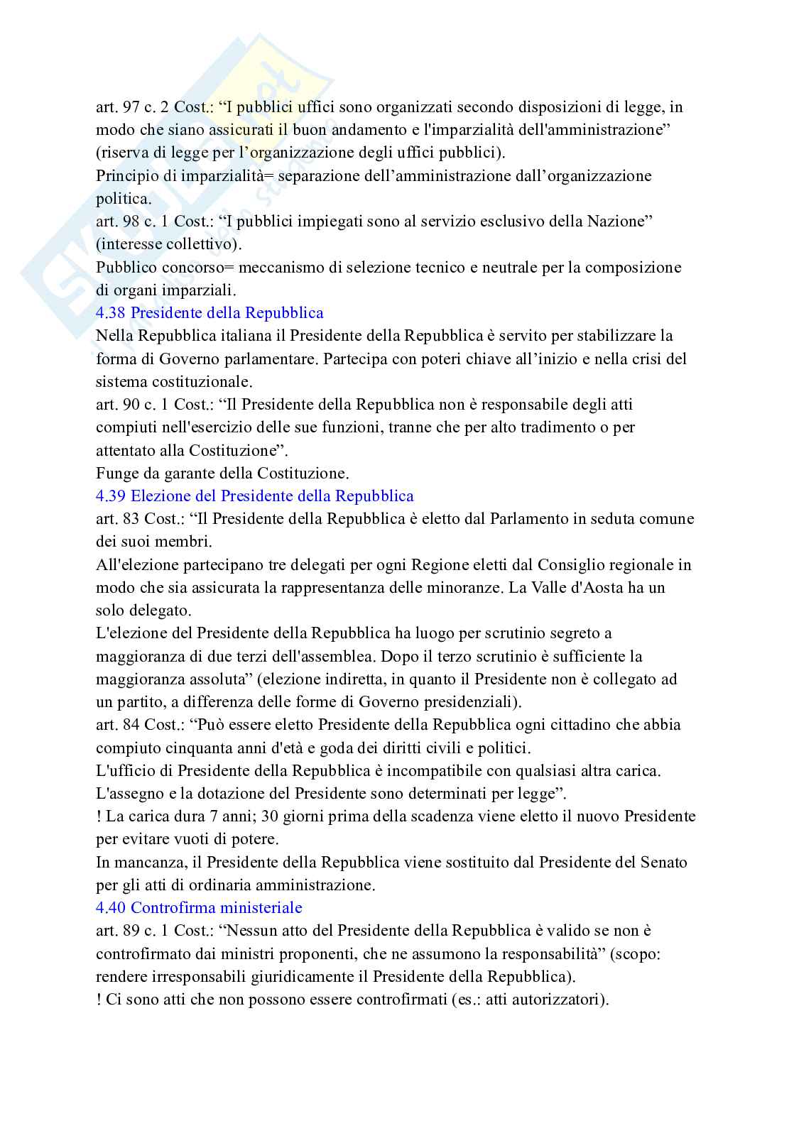 Riassunto esame Istituzioni di diritto pubblico, Prof. Spagnoli Federica, libro consigliato Diritto costituzionale, Pisaneschi Pag. 36