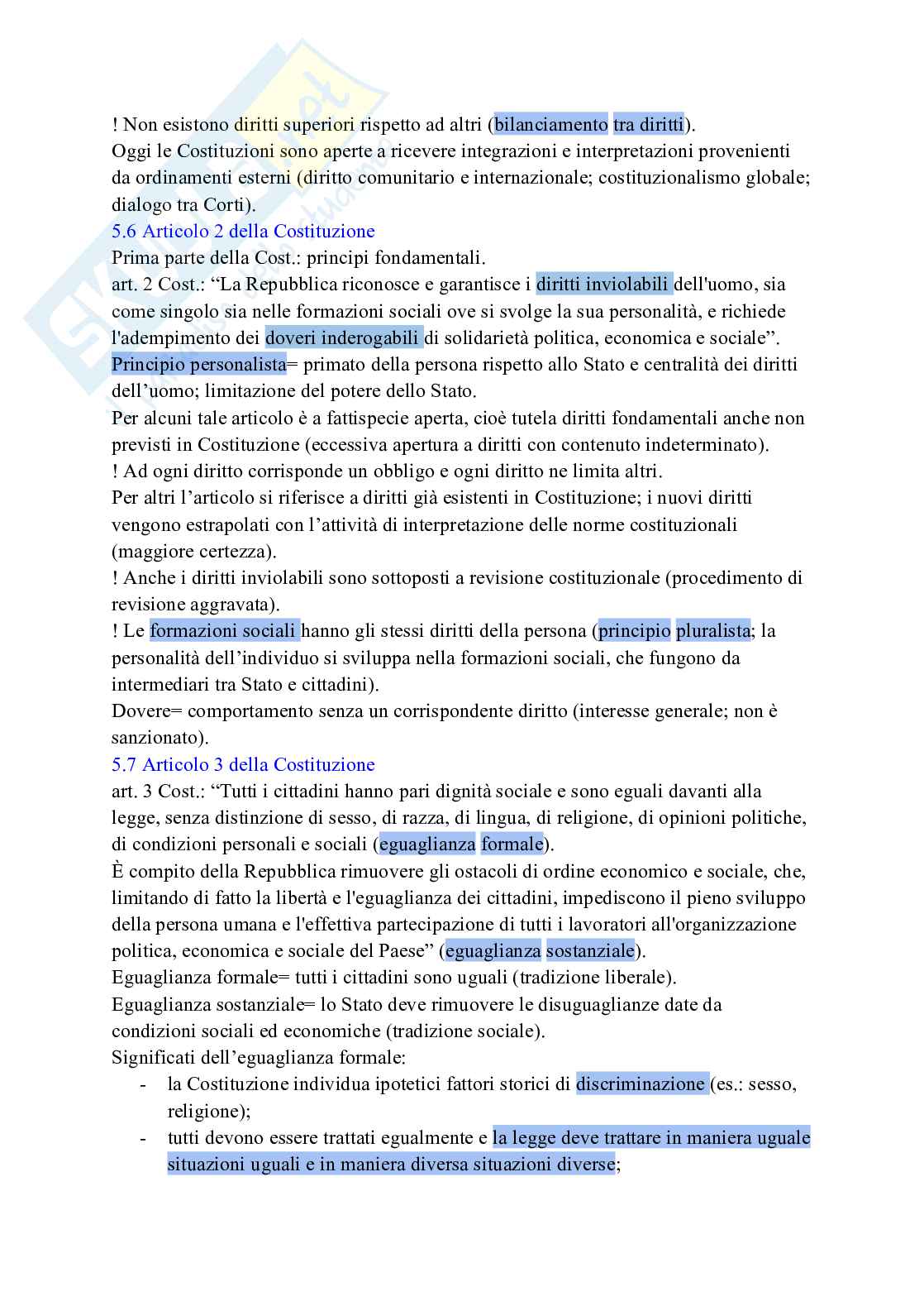 Riassunto esame Istituzioni di diritto pubblico, Prof. Spagnoli Federica, libro consigliato Diritto costituzionale, Pisaneschi Pag. 46