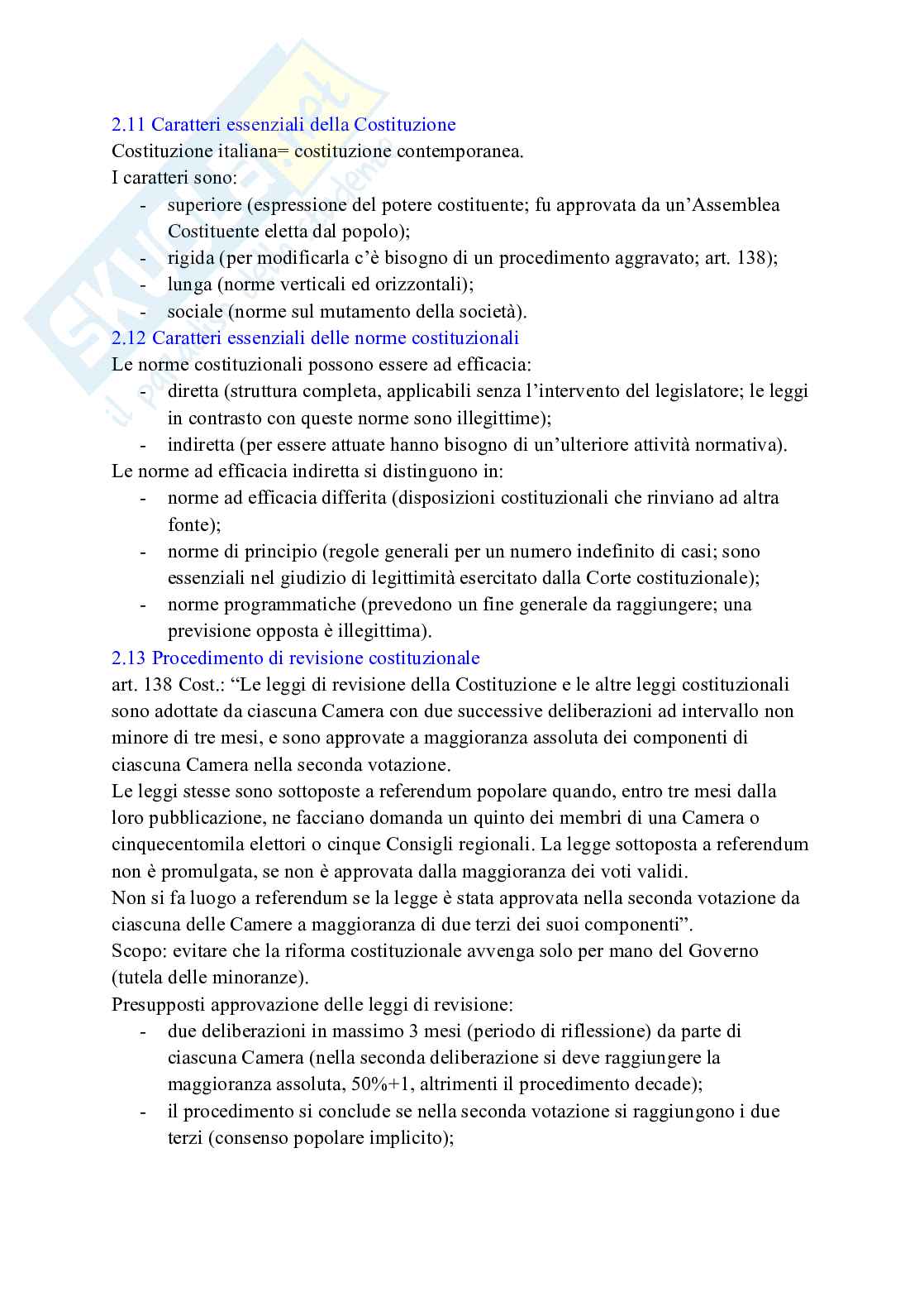 Riassunto esame Istituzioni di diritto pubblico, Prof. Spagnoli Federica, libro consigliato Diritto costituzionale, Pisaneschi Pag. 6
