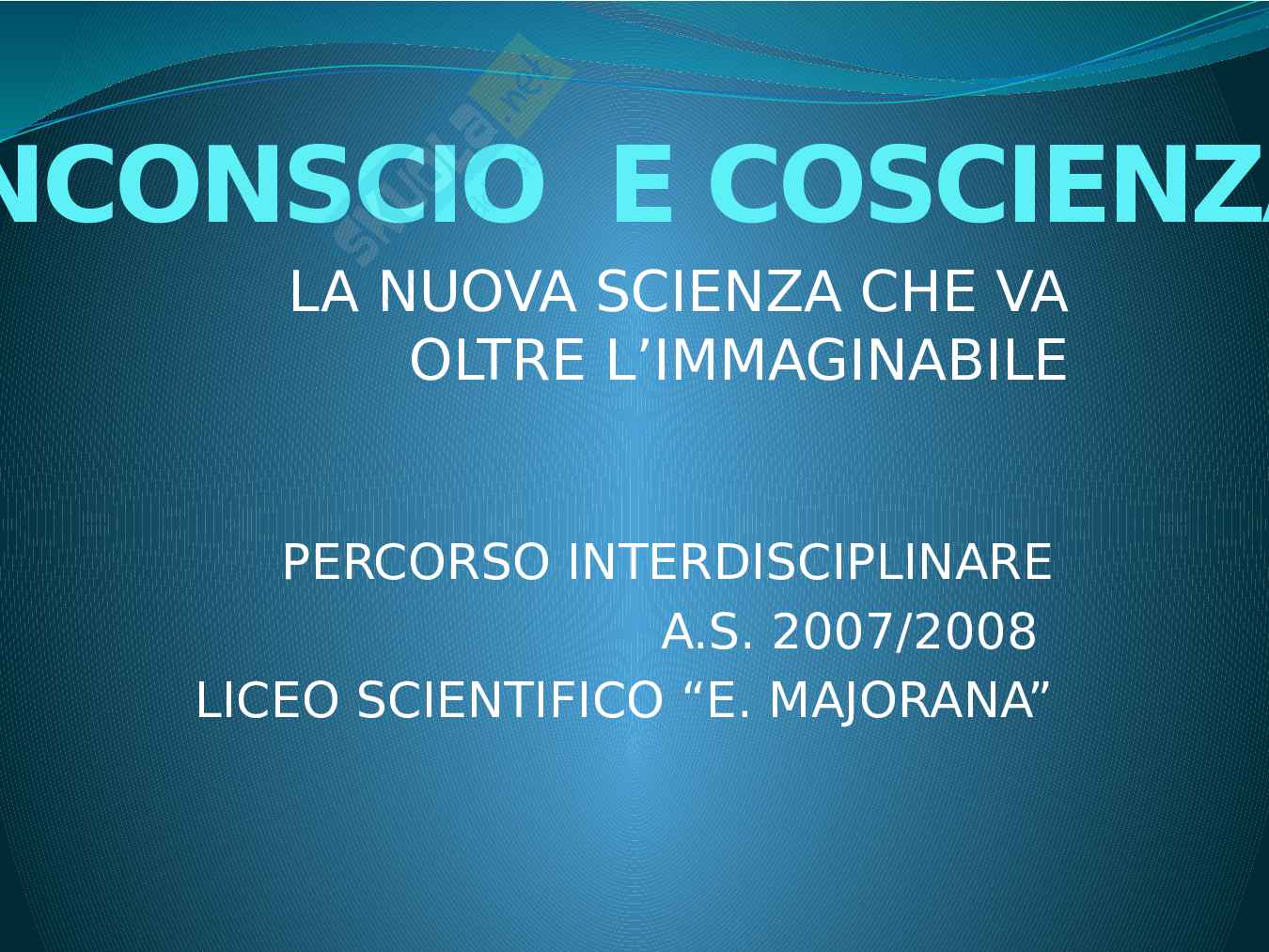 Inconscio e coscienza Pag. 1