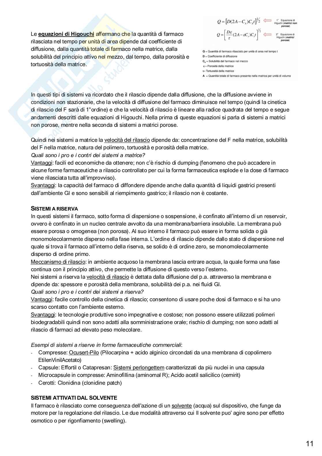 Appunti completi esame Forme farmaceutiche innovative e dispositivi medici Pag. 11