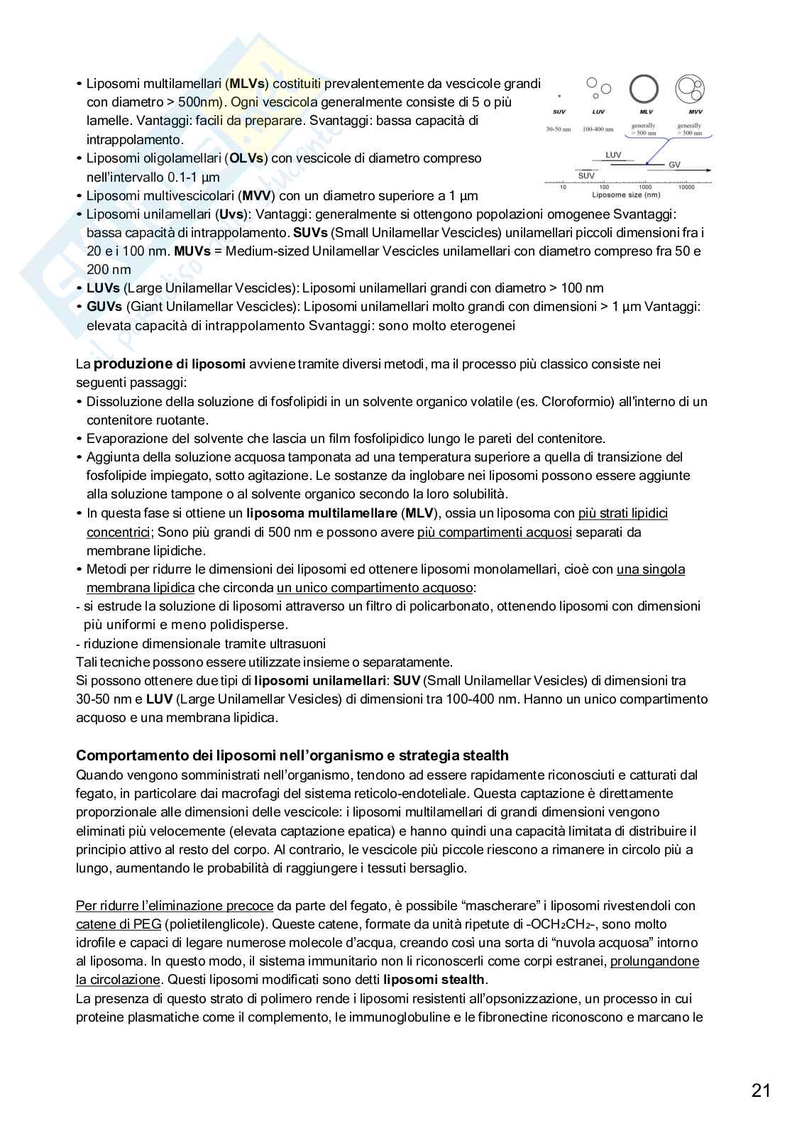 Appunti completi esame Forme farmaceutiche innovative e dispositivi medici Pag. 21