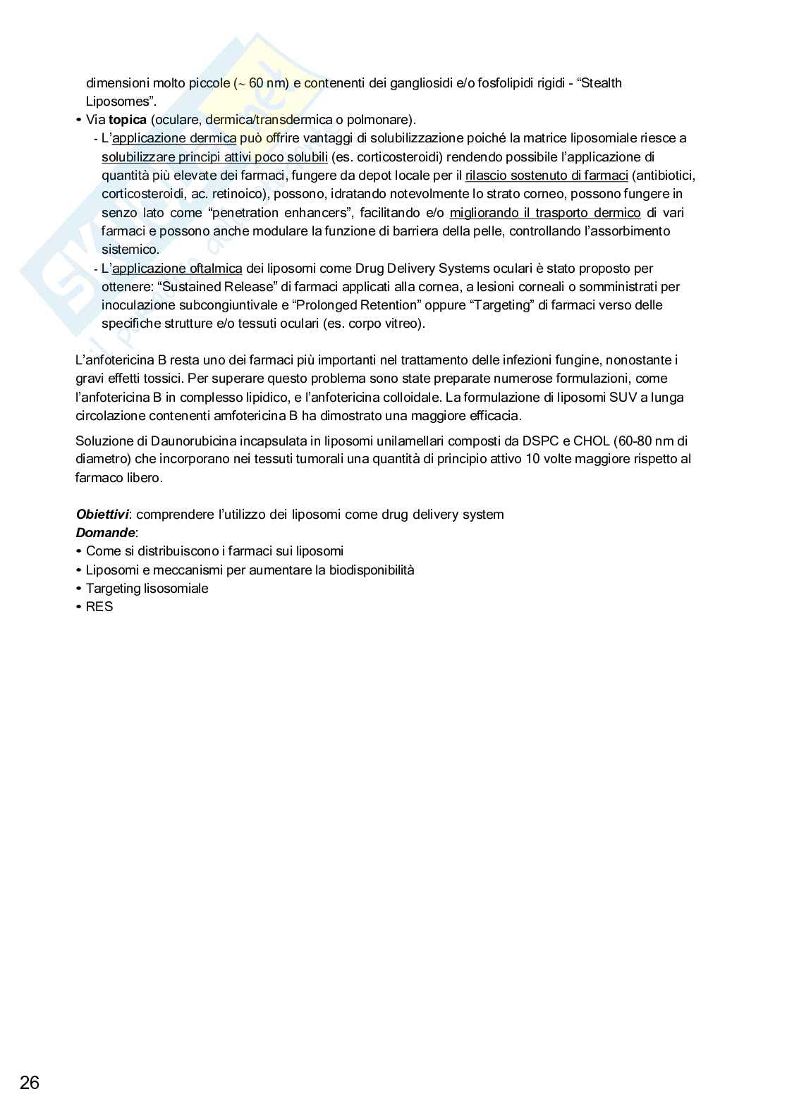Appunti completi esame Forme farmaceutiche innovative e dispositivi medici Pag. 26