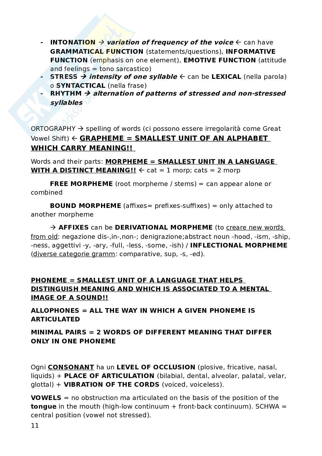 Appunti esame Lingua e linguistica inglese Pag. 11