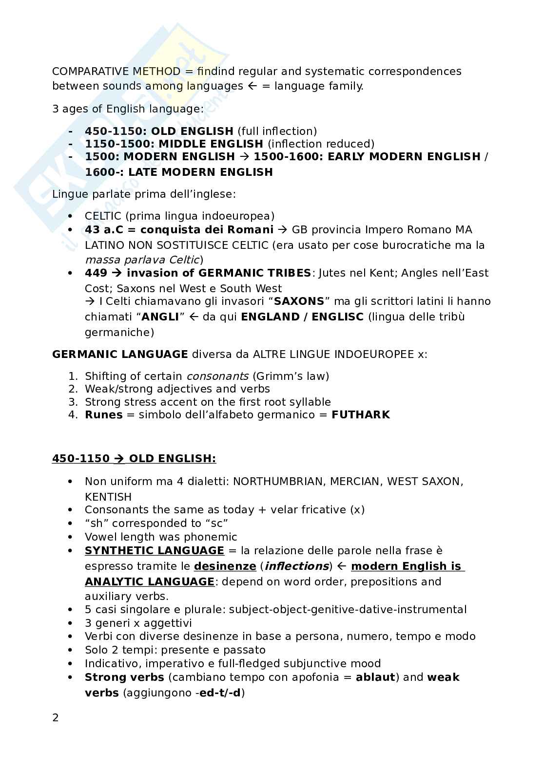 Appunti esame Lingua e linguistica inglese Pag. 2