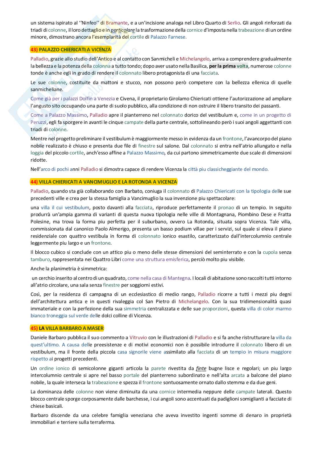 Architettura del Cinquecento: appunti di Elementi di architettura e urbanistica Pag. 16