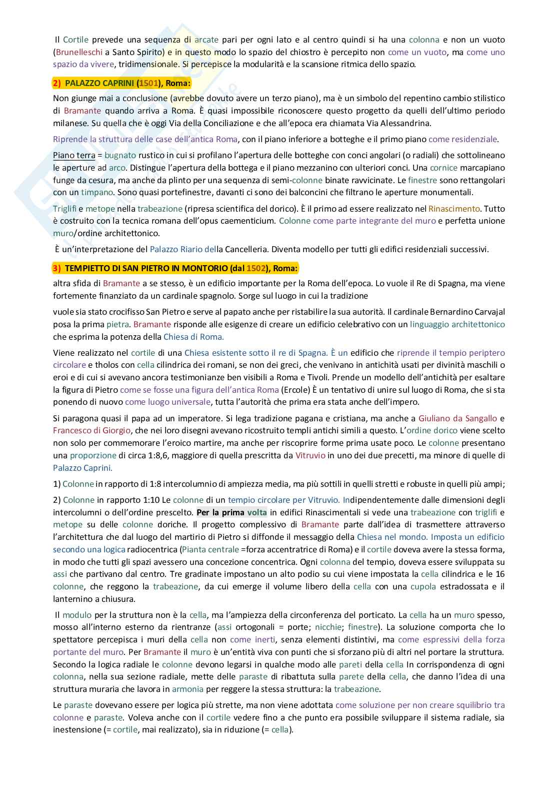 Architettura del Cinquecento: appunti di Elementi di architettura e urbanistica Pag. 2