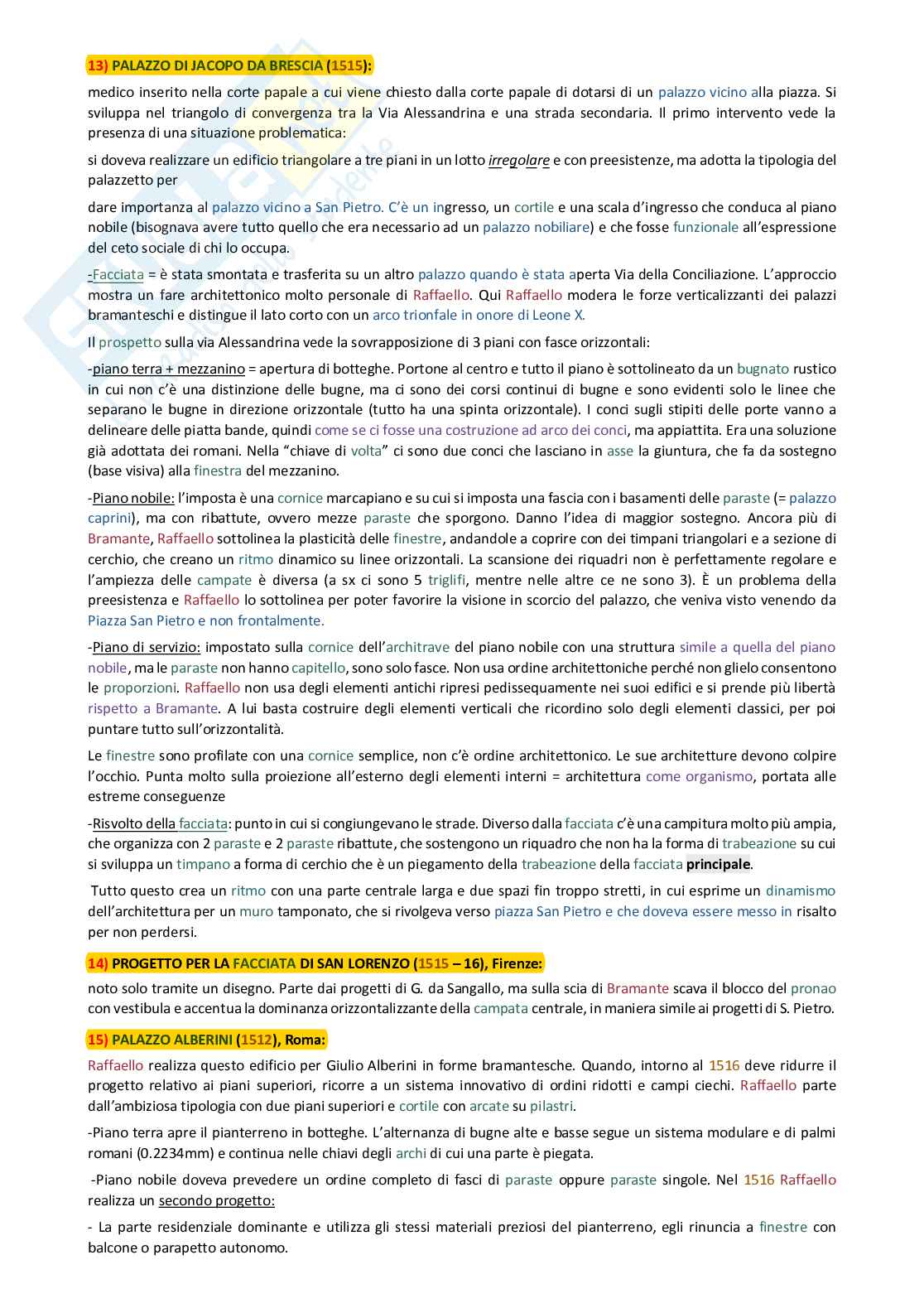 Architettura del Cinquecento: appunti di Elementi di architettura e urbanistica Pag. 6
