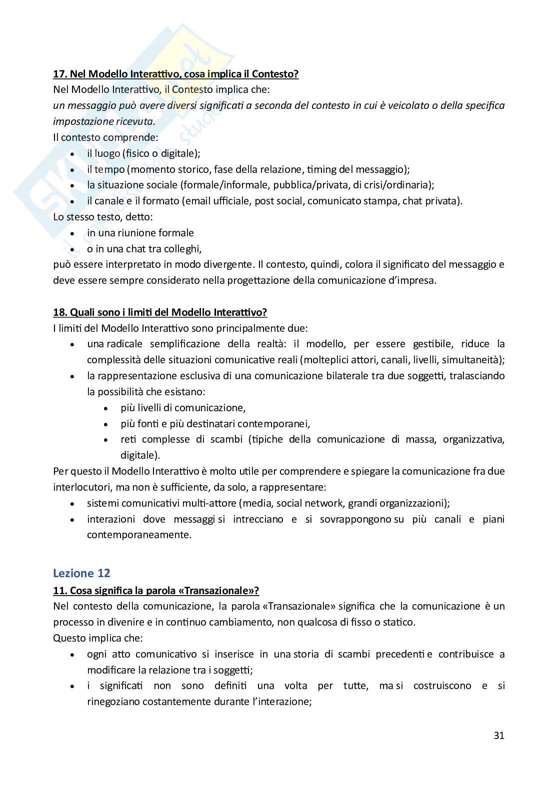 Comunicazione d’impresa – Paniere risposte aperte completo (361) Pag. 31