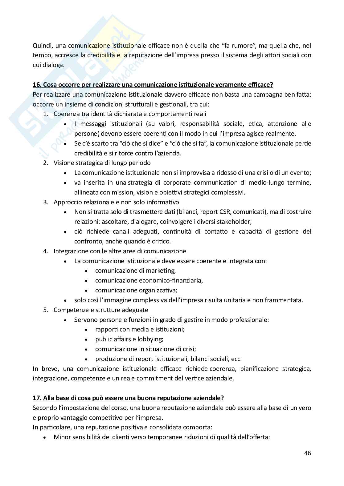 Comunicazione d’impresa – Paniere risposte aperte completo (361) Pag. 46