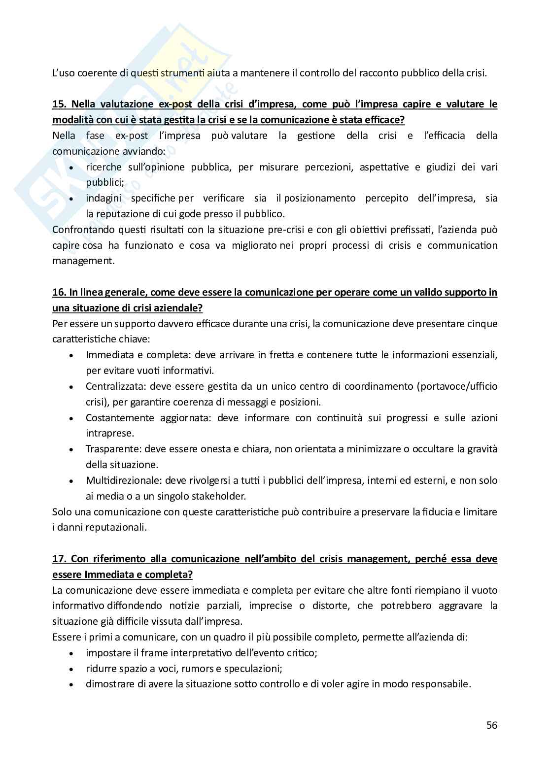 Comunicazione d’impresa – Paniere risposte aperte completo (361) Pag. 56