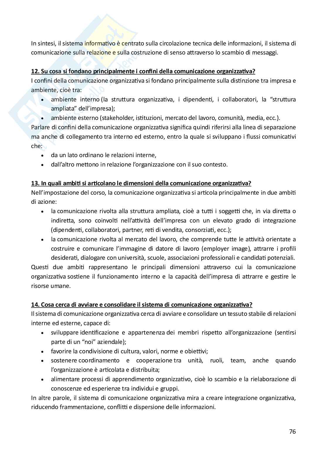 Comunicazione d’impresa – Paniere risposte aperte completo (361) Pag. 76