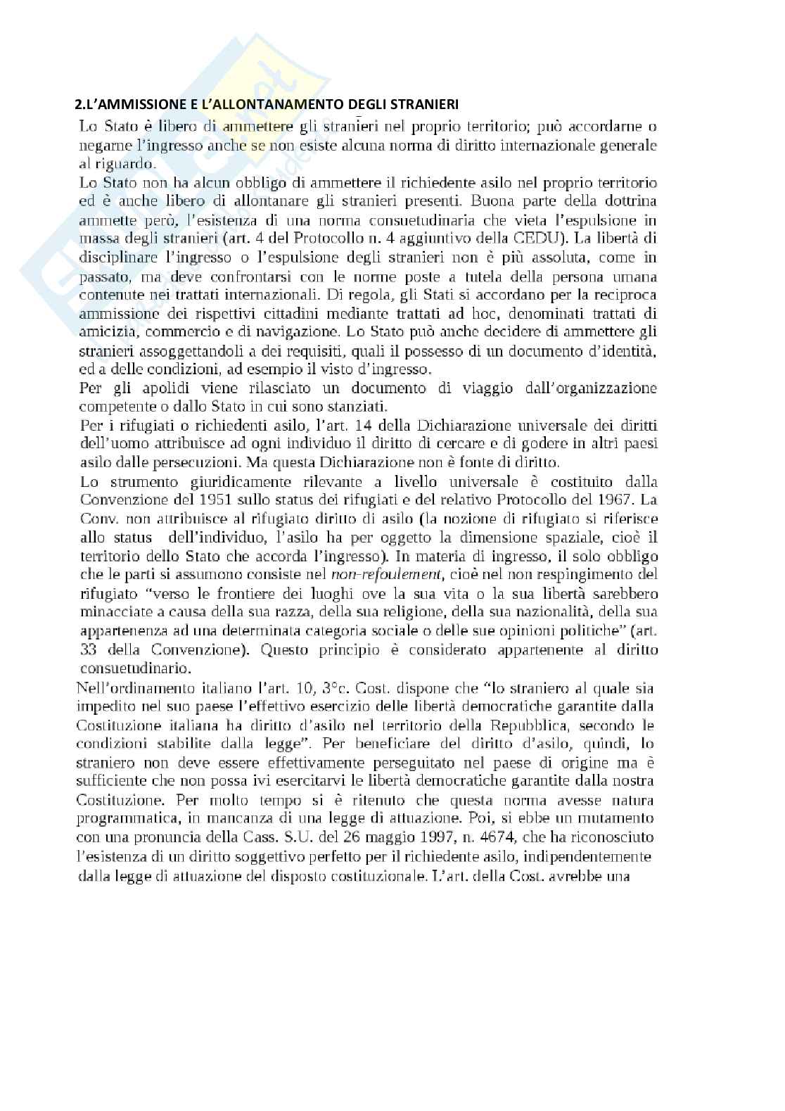 Riassunto esame Diritto internazionale , Prof. Mancini Marina, libro consigliato Diritto internazionale, riferimento al  cap. 13, Ronzitti  Pag. 2