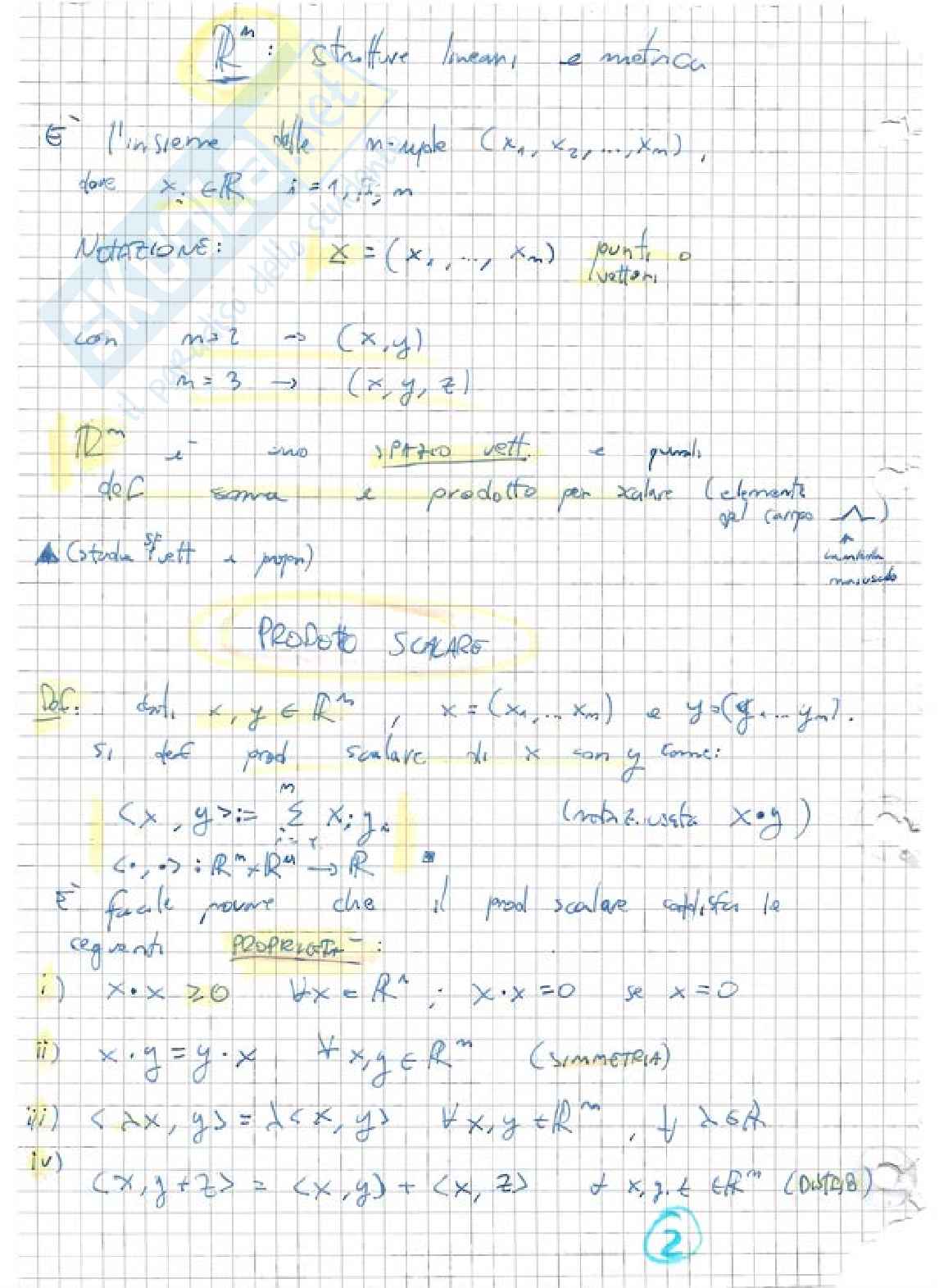 Appunti ed esercizi di Analisi 2 Pag. 2