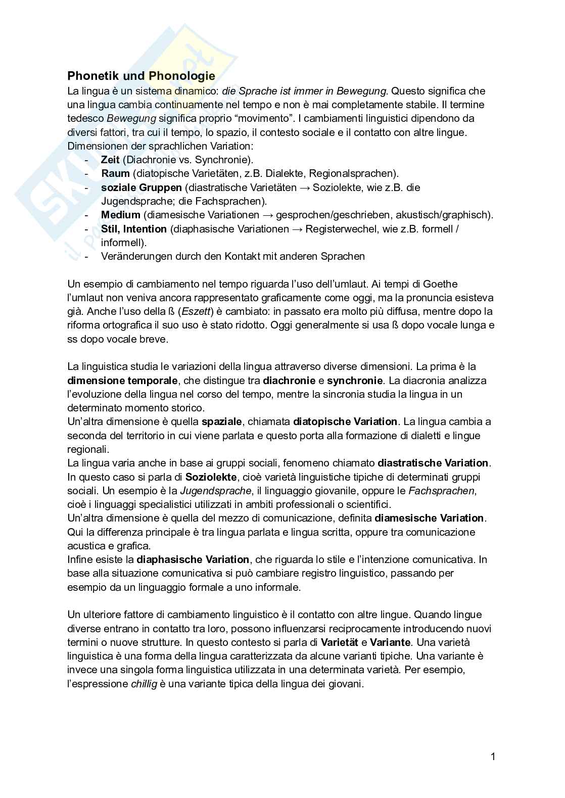 Linguistica tedesca 1 Pag. 1