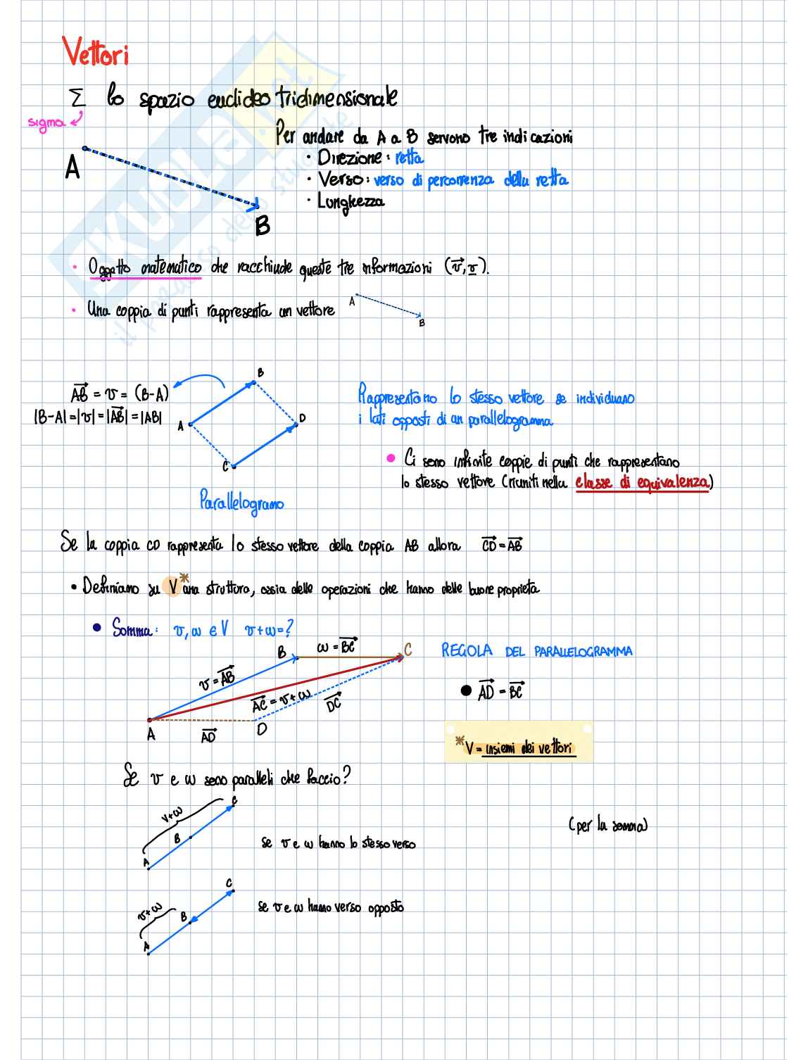 Parte 1 sui vettori Pag. 1